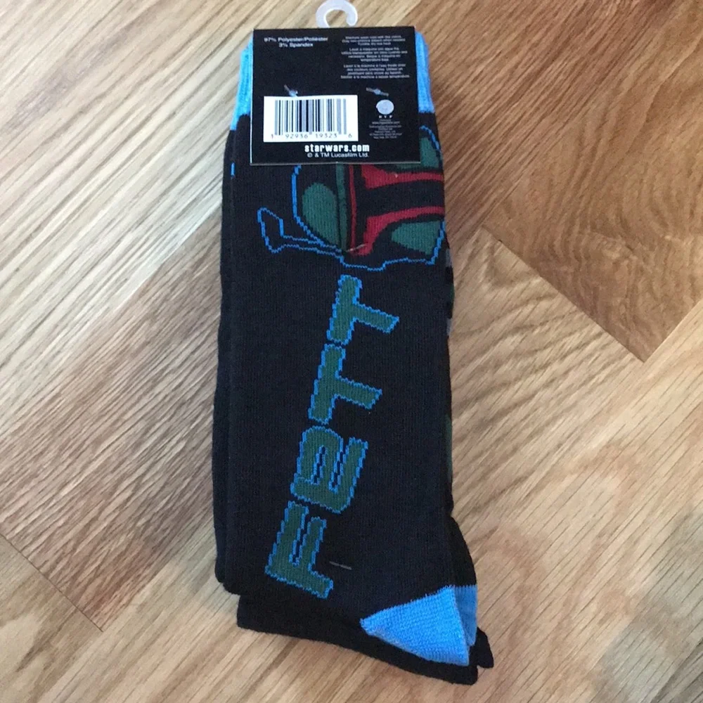 New Hyp 2pk STAR WARS Boba Fett Casual Crew Socks NWT